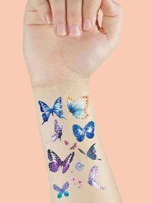 10 Stücke Tattoo Aufkleber Kinder Schmetterling Cartoon Neu Muster, - Verschiedenfarbig - Übersicht 2