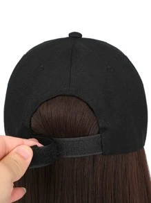 10英寸合成機器織成的黑色棒球帽，帶有鮑伯頭髮造型，適合日常佩戴假髮帽短髮合成鬆緊帽HD鬆緊帽黑色鬆緊帽假髮 - 棕色 - 查看 9