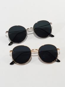2入組圓形時尚眼鏡,適用於戶外旅行
