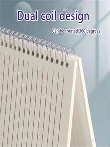 5pcs/set 1200 Pages Coil Notebook With Horizontal Lines For Students, Simple Pp Waterproof Cover, Three Sizes Available: A4, B5, A5 - White - View 5