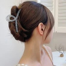 1pc Japanese & Korean Style Candy-colored Hair Clip For Adult, With Matte Texture, Suitable For Spring Hairstyles - Baby Blue - View 1