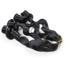 French Curly Braiding Hair, Perience 24 Inch Bouncy Braiding Hair Pre Stretched, Easy Braid French Curl Braids, Lightweight Synthetic Wavy Hair Extensions For Braids - Black - View 2