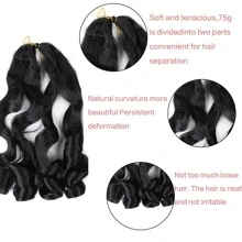 French Curly Braiding Hair, Perience 24 Inch Bouncy Braiding Hair Pre Stretched, Easy Braid French Curl Braids, Lightweight Synthetic Wavy Hair Extensions For Braids - Black - View 4