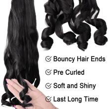 French Curly Braiding Hair, Perience 24 Inch Bouncy Braiding Hair Pre Stretched, Easy Braid French Curl Braids, Lightweight Synthetic Wavy Hair Extensions For Braids - Black - View 3