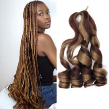 French Curly Braiding Hair, Perience 24 Inch Bouncy Braiding Hair Pre Stretched, Easy Braid French Curl Braids, Lightweight Synthetic Wavy Hair Extensions For Braids - Multicolor - View 1