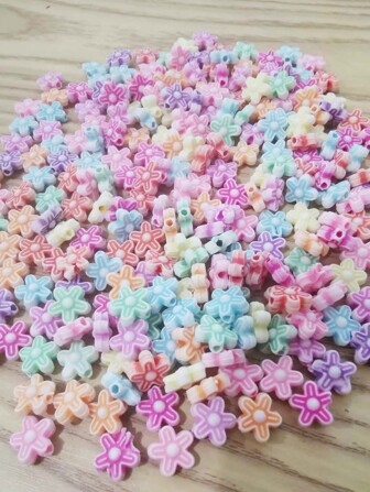 100pcs Fashion Flower Shaped DIY Beads For Women For DIY Jewelry Making