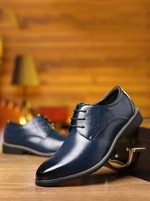 1pair Fashionable Casual Men's Dress Shoes - Blue - View 2