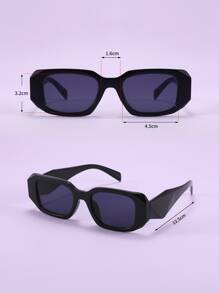 1 件装儿童中性方形框架时尚眼镜，时尚户外，凹形