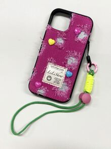 3d心形手機殼,適用於蘋果手機 - 玫紅色 - 查看 1