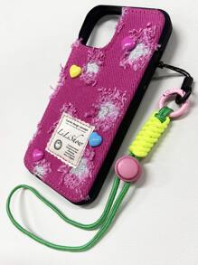 3d心形手機殼,適用於蘋果手機 - 玫紅色 - 查看 3