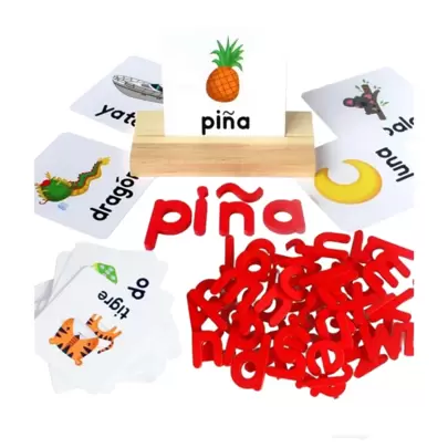 Juguete Didactico Montessori Abecedario Educativo Palabras Ortografia en español para niños