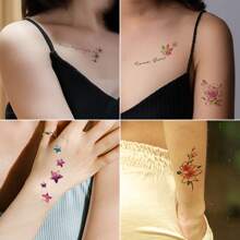 30 Sheets Floral Pattern Waterproof Temporary Tattoo Sticker - Multicolor - View 5