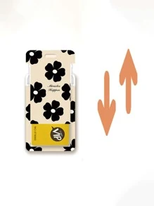 1 Pieza Funda Protectora Para Portatarjetas De Estudiante Con Patrón De Rosa Aleatorio, Estuche Para Tarjetas Con Correa Para El Cuello - Multicolor - Ver 4