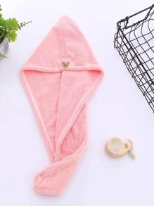 1入組素色乾髮帽北歐滌綸粉色旅行毛巾浴室 - 粉色 - 查看 1