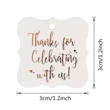 100 张感谢您与我们一起庆祝贺卡免费绳 DIY 礼物装饰标签白色，圣诞节 - 白色 - 查看 3