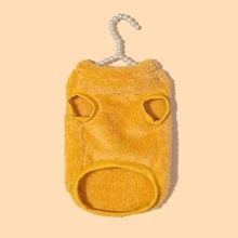 FDOG 1 件黃色羊毛背心,有熊圖案貓狗,適合室內和室外活動 - 黃色 - 查看 3