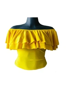 BLUSA OLANES CASUAL FORMAL ASIMETRICO - Amarillo - Ver 1