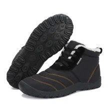 1 par de mujeres pareja estilo de moda Botas de nieve , talla grande , impermeable de tela , cálido Botas altas con felpa recubrimiento