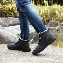 1 par de mujeres pareja estilo de moda Botas de nieve , talla grande , impermeable de tela , cálido Botas altas con felpa recubrimiento