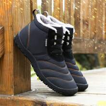 1 par de mujeres pareja estilo de moda Botas de nieve , talla grande , impermeable de tela , cálido Botas altas con felpa recubrimiento