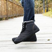 1 par de mujeres pareja estilo de moda Botas de nieve , talla grande , impermeable de tela , cálido Botas altas con felpa recubrimiento