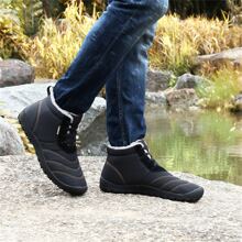 1 par de mujeres pareja estilo de moda Botas de nieve , talla grande , impermeable de tela , cálido Botas altas con felpa recubrimiento