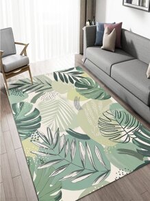 1pc Leaf Pattern Rug - Multicolor - View 1