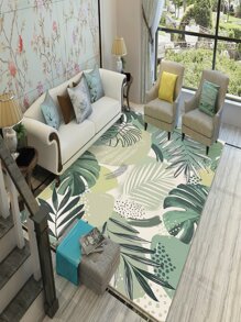 1pc Leaf Pattern Rug - Multicolor - View 2