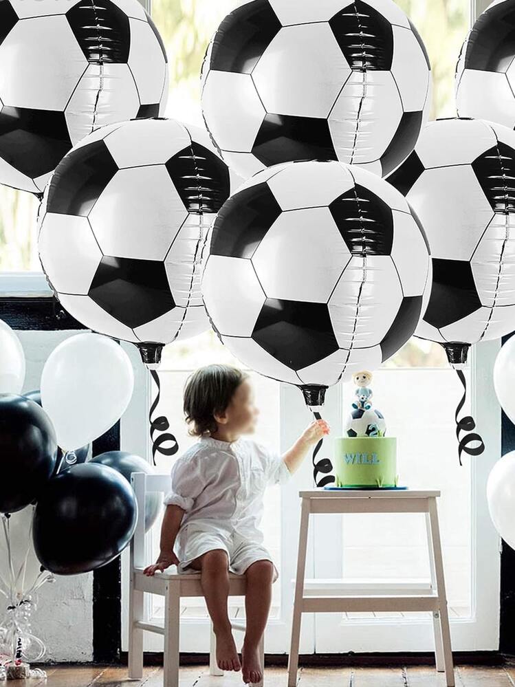 Gói 5 Quả Bóng Đá 4D 22 Inch Trang Trí Tiệc Bóng Đá Bóng Đá Trang Trí Tiệc Bóng Đá Vật Dụng Tiệc Sinh Nhật Chủ Đề Bóng Đá - Đen và trắng - Xem 1