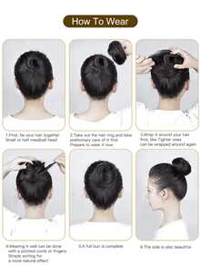 合成纖維捲曲彈力髮帶假髮，短款10英寸，暗色高溫纖維，適合日常佩戴，薑黃色 - 薑色 - 查看 6