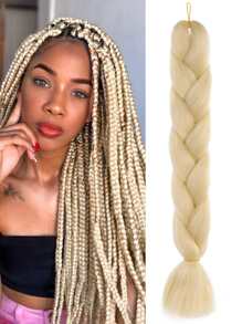 24英寸合成纖維捲髮條,米色,適用於派對和日常佩戴 - 米色 - 查看 2