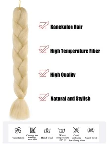 24英寸合成纖維捲髮條,米色,適用於派對和日常佩戴 - 米色 - 查看 5