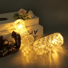 1pc Mini Rose Decorative Atmosphere Lamp, Bedside Table Lamp, Night Light, Photo Shooting Light, Projection Light For Bedroom - Clear - View 3