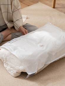 1入組真空壓縮旅行收纳包適用於服裝,床上用品 - 藍白色 - 查看 3