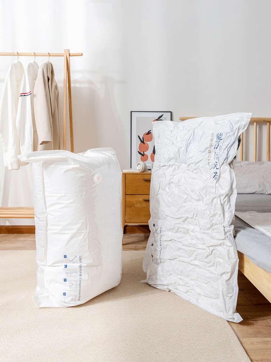 1入組真空壓縮旅行收纳包適用於服裝,床上用品 - 藍白色 - 查看 1