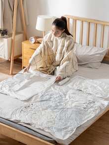 1入組真空壓縮旅行收纳包適用於服裝,床上用品 - 藍白色 - 查看 4