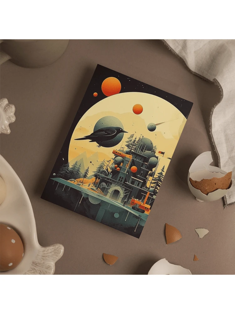 1pc No Frame 3.5*5inch / 8.9*12.7cm Mini Photo Decoration Card Suitable For Refrigerator, Photo Wall, Frame, Souvenirs, Collage Art Or Illustration. Star Exploration Series, One Piece Creative Design Without Frame 3.5*5inch / 8.9*12.7cm Photo Decoration Suitable For Home Daily Decoration, Festive Party Supplies, Science Fiction Art Universe Spaceship Space Exploration Space Travel Space Imagination Tl222 Suitable For Photo Walls, Frames, Diy Crafts, Restaurant, Cafe Decoration, Wedding And Party Decoration, Refrigerator Sticker, Wall Sticker, Work And Life Area Decoration, Creative Collage