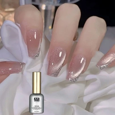 WGOMM 15ml 水晶猫眼美甲凝胶 美甲亮片凝胶指甲油 适用于凝胶指甲油 DIY 家庭美甲沙龙美甲