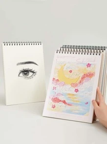 1 Pieza Cuaderno De Dibujo En Espiral Con Diseños De Luna En La Portada - Multicolor - Ver 3