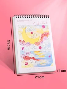 1 Pieza Cuaderno De Dibujo En Espiral Con Diseños De Luna En La Portada - Multicolor - Ver 2
