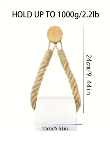 1pc Rope Creative Paper Roll Holder, Suction Cup, Toilet Toilet Paper Storage Rack, Toilet Paper Rack, Hygiene No-Drill Solid Wood Hook,Tissue Box Holder,Napkin Holder,Festival Family Gathering,Kitchen Dining Table Decor For Home Kitchen Bedroom Living Room Dining Room, Home Decoration Accessories, Decorative Box,Women Wedding Gift,Summer Travel Holiday Festival Must-Have