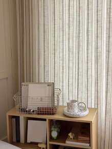 1pc Japanese Linen Style Striped Linen Gauze - Beige - View 8