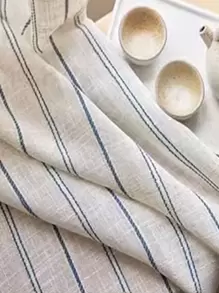 1pc Japanese Linen Style Striped Linen Gauze - Beige - View 9