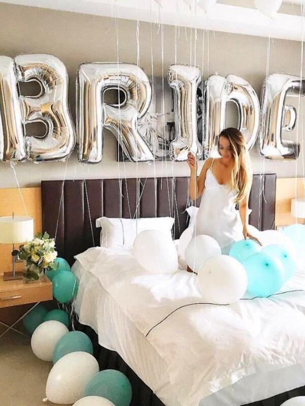 1 Set 32 Zoll Roségold Silber Braut zu sein Ballon Hochzeitsdekoration Braut Buchstaben Folie Ballon Bridal-Shower Junggesellenabschied Party Zubehör Schlafzimmer Dekoration