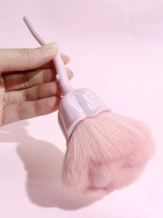 1 st stor rosformad rougeborste, mycket attraktivt multifunktionellt sminkverktyg för ansiktet med mjuka fluffiga borstar för puder/highlighter, foundationborste, concealerborste, rougeborste, konturborste, rougeborste, bronzerborste, puderborste, foundationborste, rougeborste