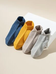 3對男士防滑低口襪子,帶有凝膠點,純色,適合家用、醫院、健身、芭蕾、瑜伽和普拉提,普通厚度 - 軍綠色 - 查看 8