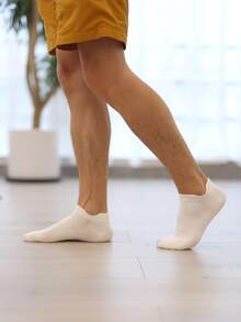 3對男士防滑低口襪子,帶有凝膠點,純色,適合家用、醫院、健身、芭蕾、瑜伽和普拉提,普通厚度 - 軍綠色 - 查看 6