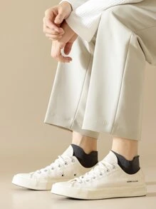 3對男士防滑低口襪子,帶有凝膠點,純色,適合家用、醫院、健身、芭蕾、瑜伽和普拉提,普通厚度 - 軍綠色 - 查看 11