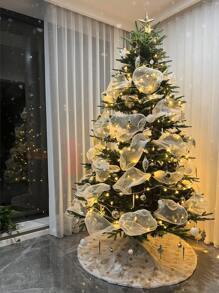 1pc Christmas Tree Skirt Decoration For Holiday Decoration And Party - White - View 1