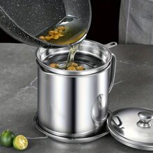 1 cái nồi lọc dầu bằng thép không gỉ - Bạc - Xem 11